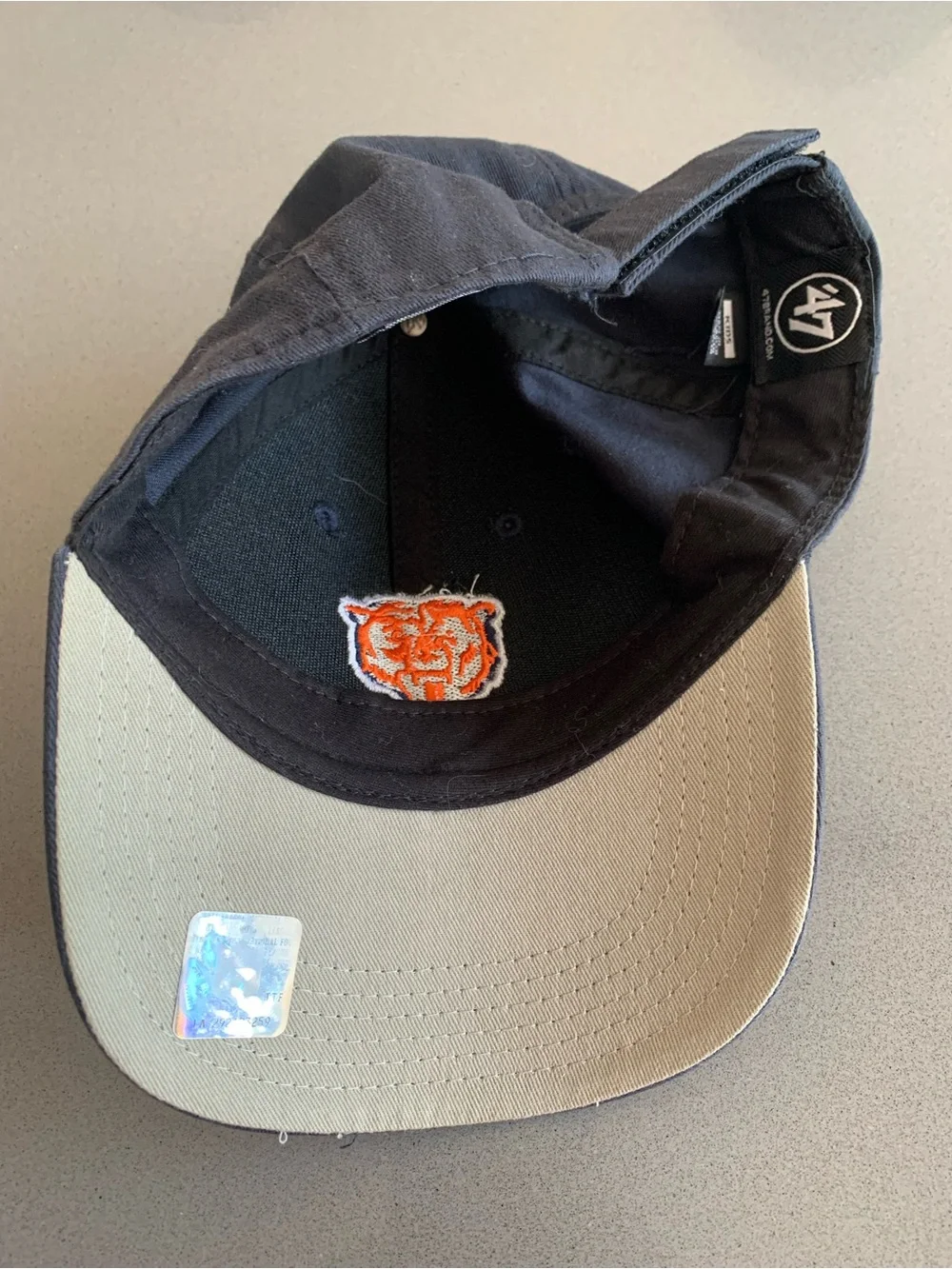 47 Kids Navy Cap with Orange Bear Patch
